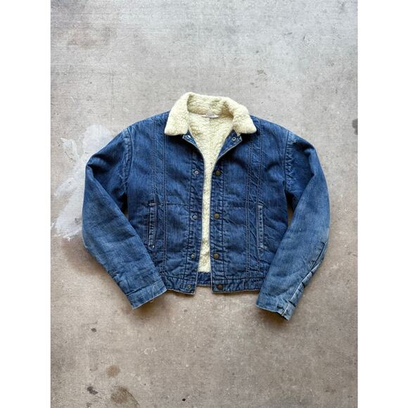 Vintage 1970s/80s Key Imperial Sherpa Lined Denim Jacket Size Mens X-Small - Picture 1 of 8
